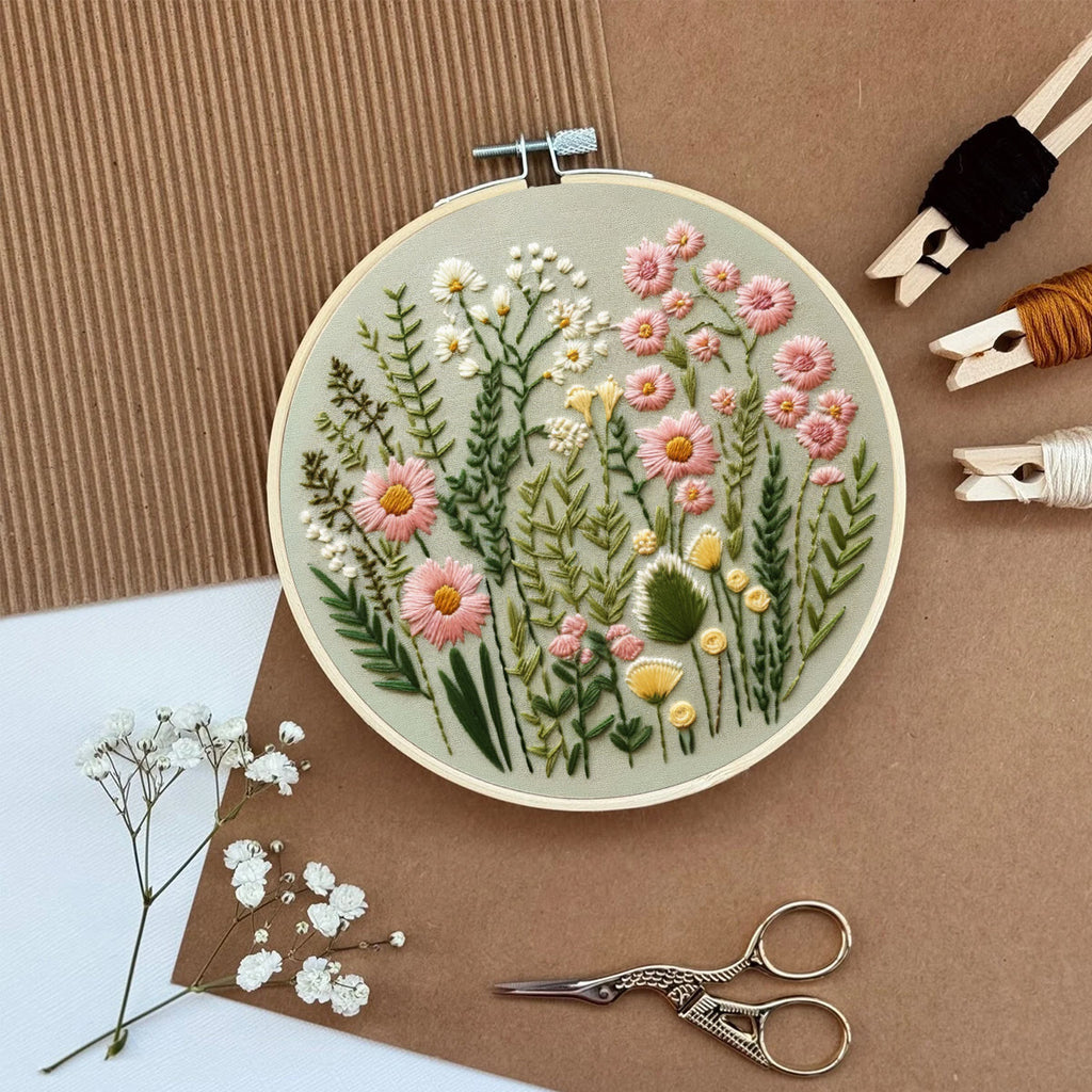 Rubbyoo Embroidery Kit- Simple Wildflowers Easy Embroidery Kit for Beginners | Wall Decor - image 5