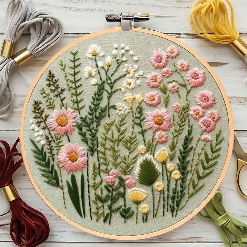 Rubbyoo Embroidery Kit- Simple Wildflowers Easy Embroidery Kit for Beginners | Wall Decor - image 6