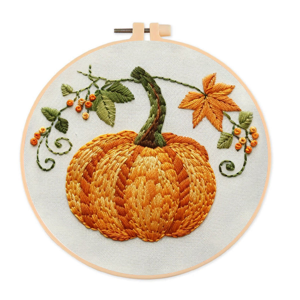 Rubbyoo Embroidery Kit- Pumpkin Easy  Embroidery Kit For Beginners | Cozy Crafts - image 0