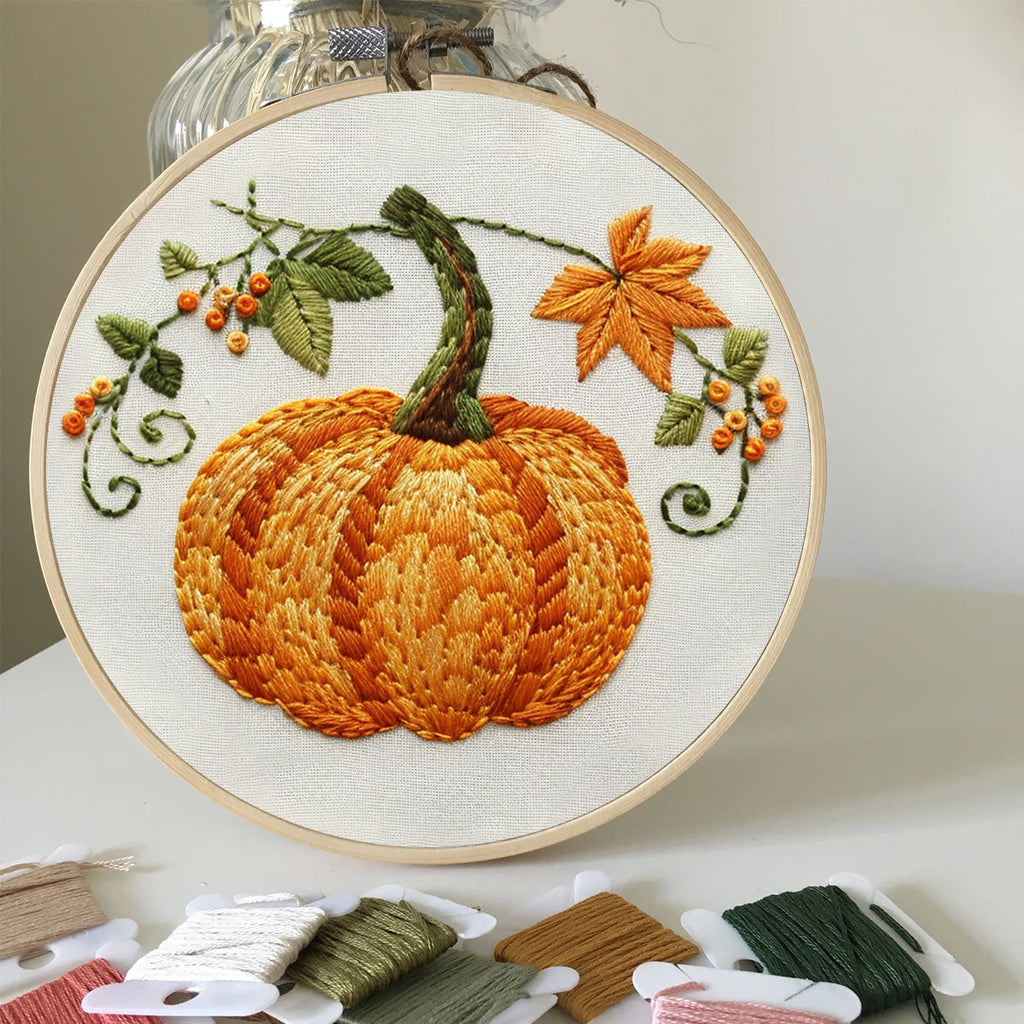 Rubbyoo Embroidery Kit- Pumpkin Easy  Embroidery Kit For Beginners | Cozy Crafts - image 4