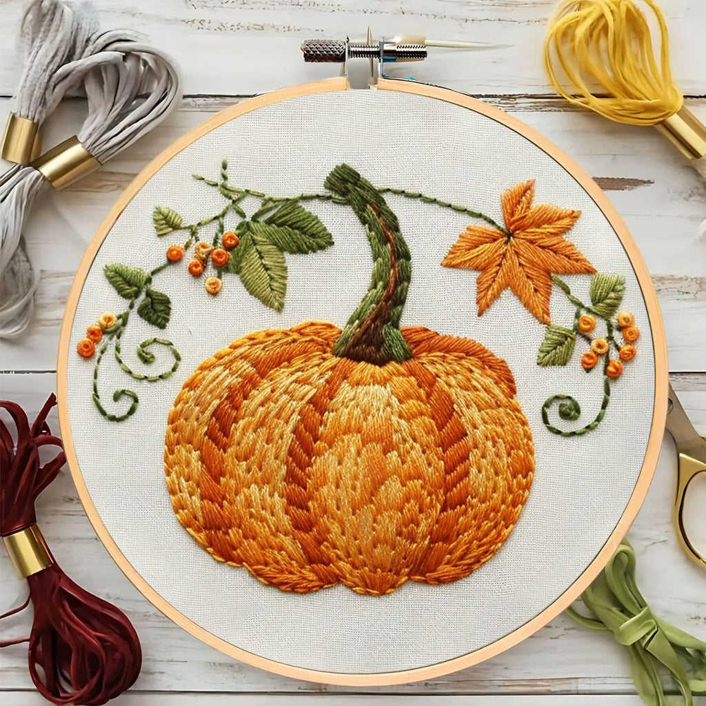 Rubbyoo Embroidery Kit- Pumpkin Easy  Embroidery Kit For Beginners | Cozy Crafts - image 6