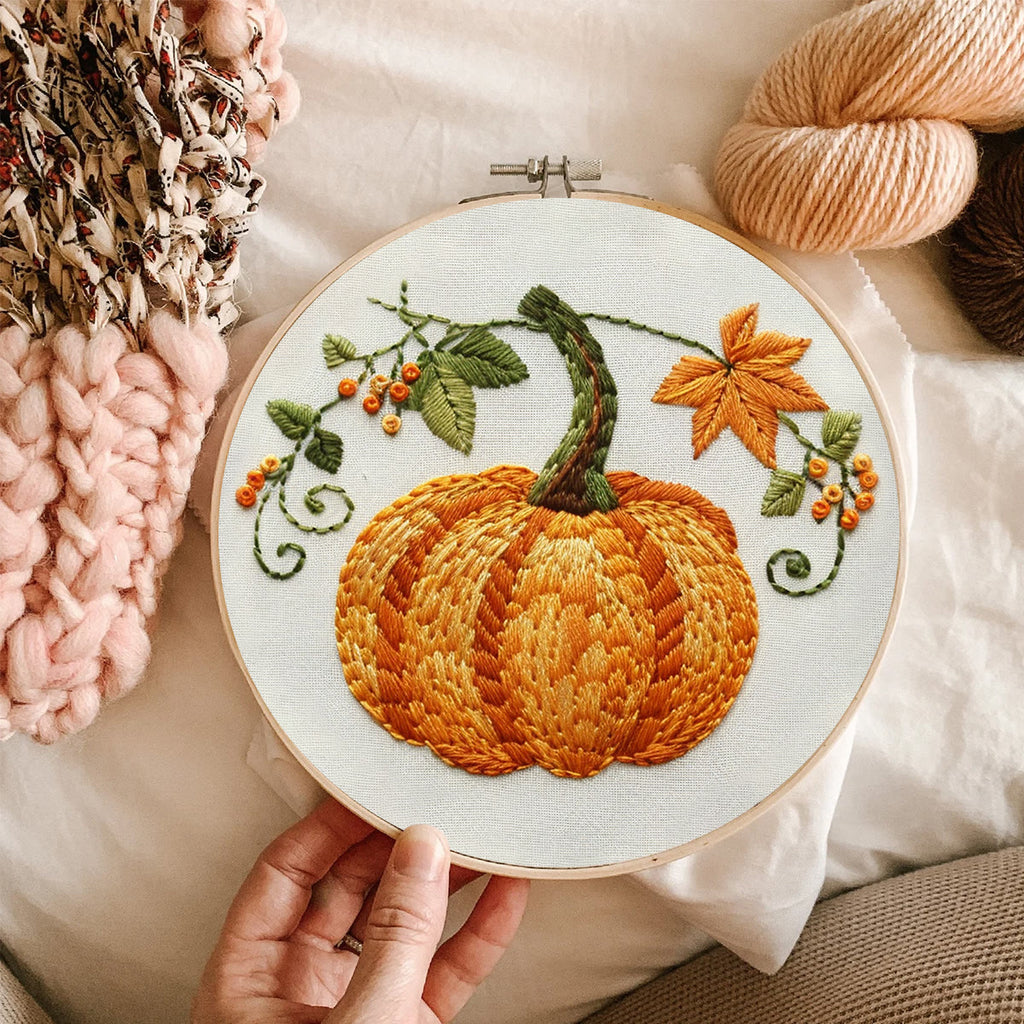 Rubbyoo Embroidery Kit- Pumpkin Easy  Embroidery Kit For Beginners | Cozy Crafts - image 8