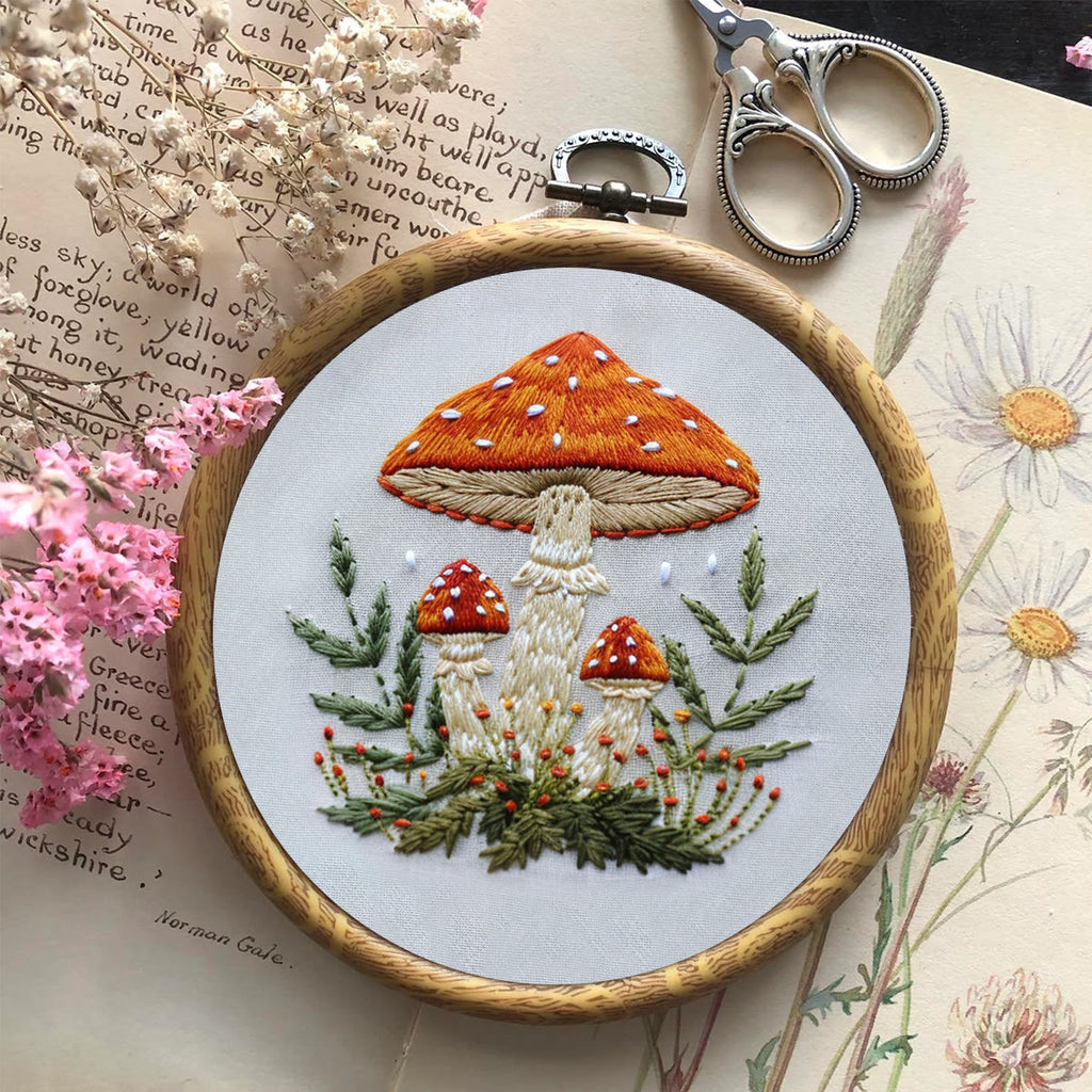 Rubbyoo Embroidery Kit- Mushrooms  Easy  Embroidery Kit For Beginners | Autumn Crafts - image 7