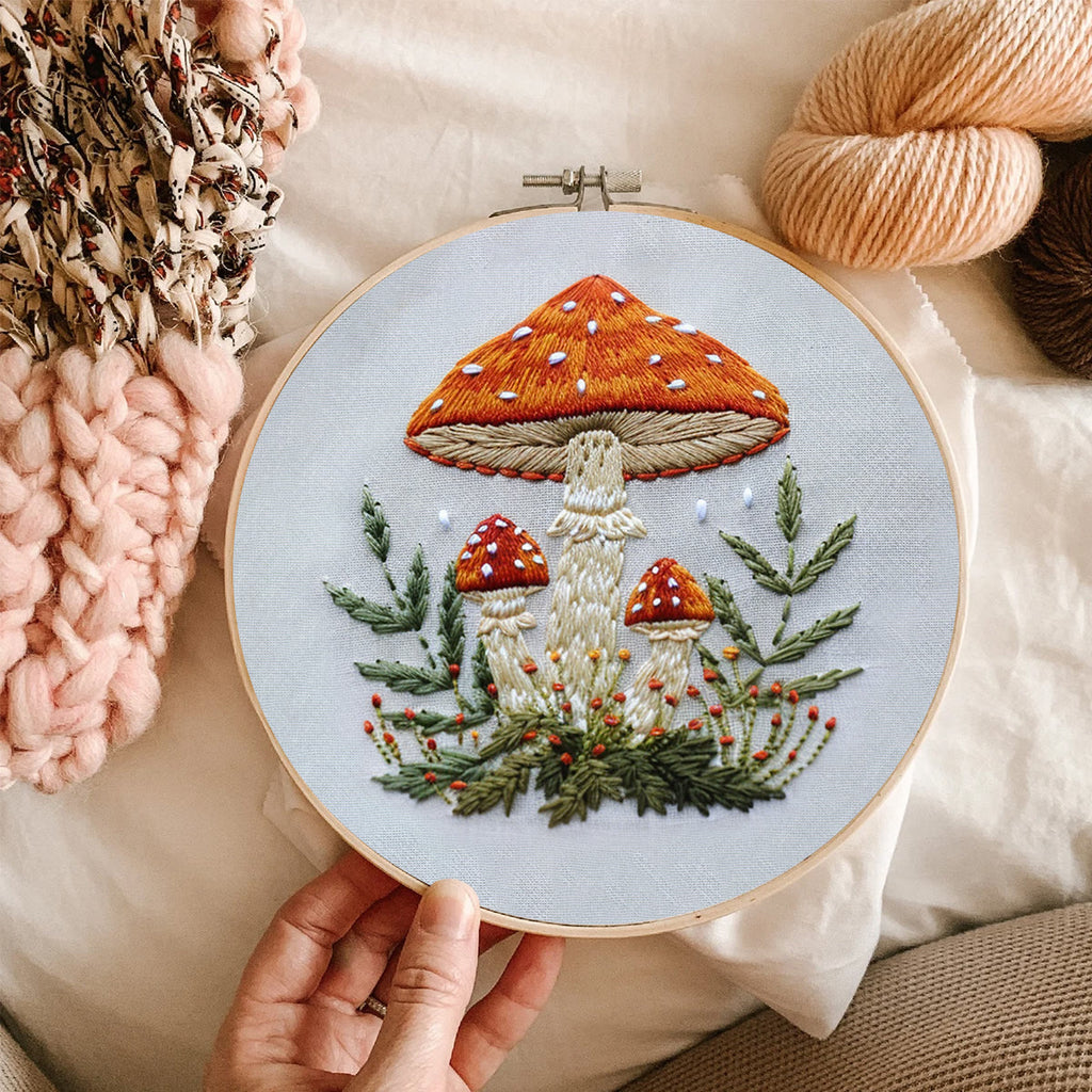 Rubbyoo Embroidery Kit- Mushrooms  Easy  Embroidery Kit For Beginners | Autumn Crafts - image 8