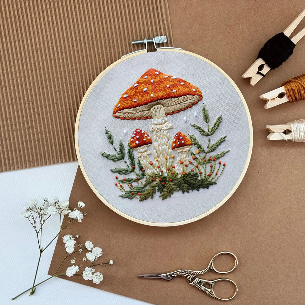 Rubbyoo Embroidery Kit- Mushrooms  Easy  Embroidery Kit For Beginners | Autumn Crafts - image 5