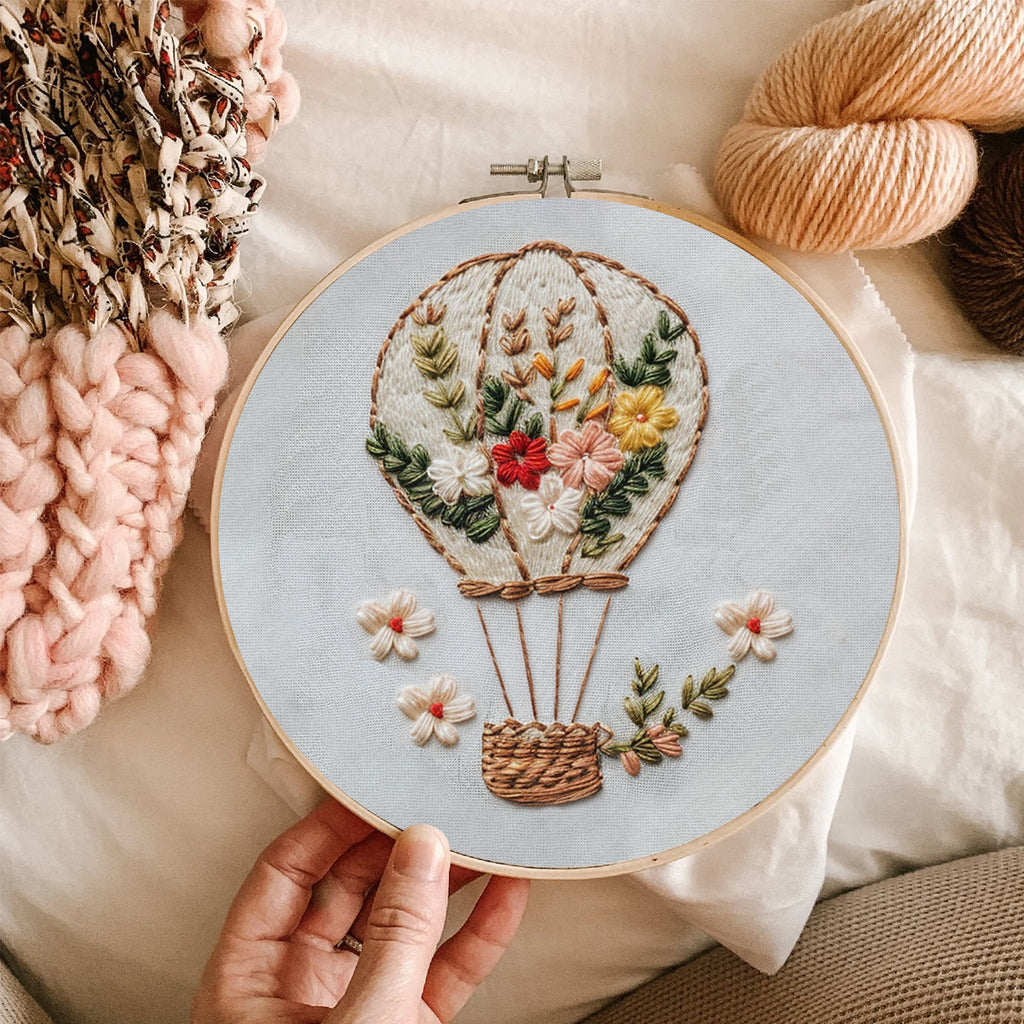 Rubbyoo Embroidery Kit-Floral Hot Air Balloon  Easy  Embroidery Kit For Beginners | Autumn Crafts - image 8