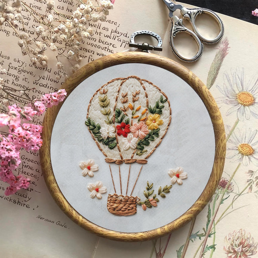 Rubbyoo Embroidery Kit-Floral Hot Air Balloon  Easy  Embroidery Kit For Beginners | Autumn Crafts - image 7