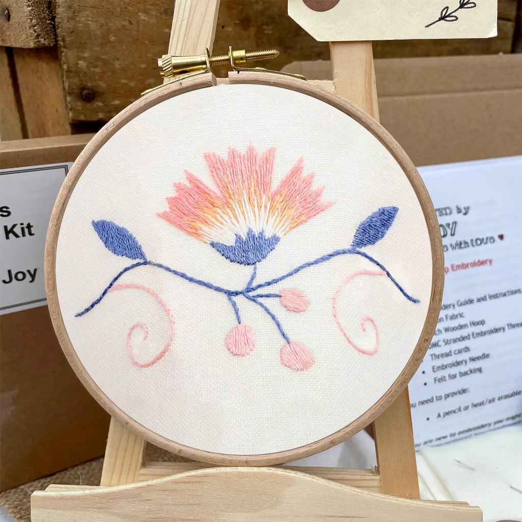 Rubbyoo Embroidery Kit-   A Pink Flower Diy Kit For  Aldults| Diy Craft Kits | Cozy Crafts - image 5