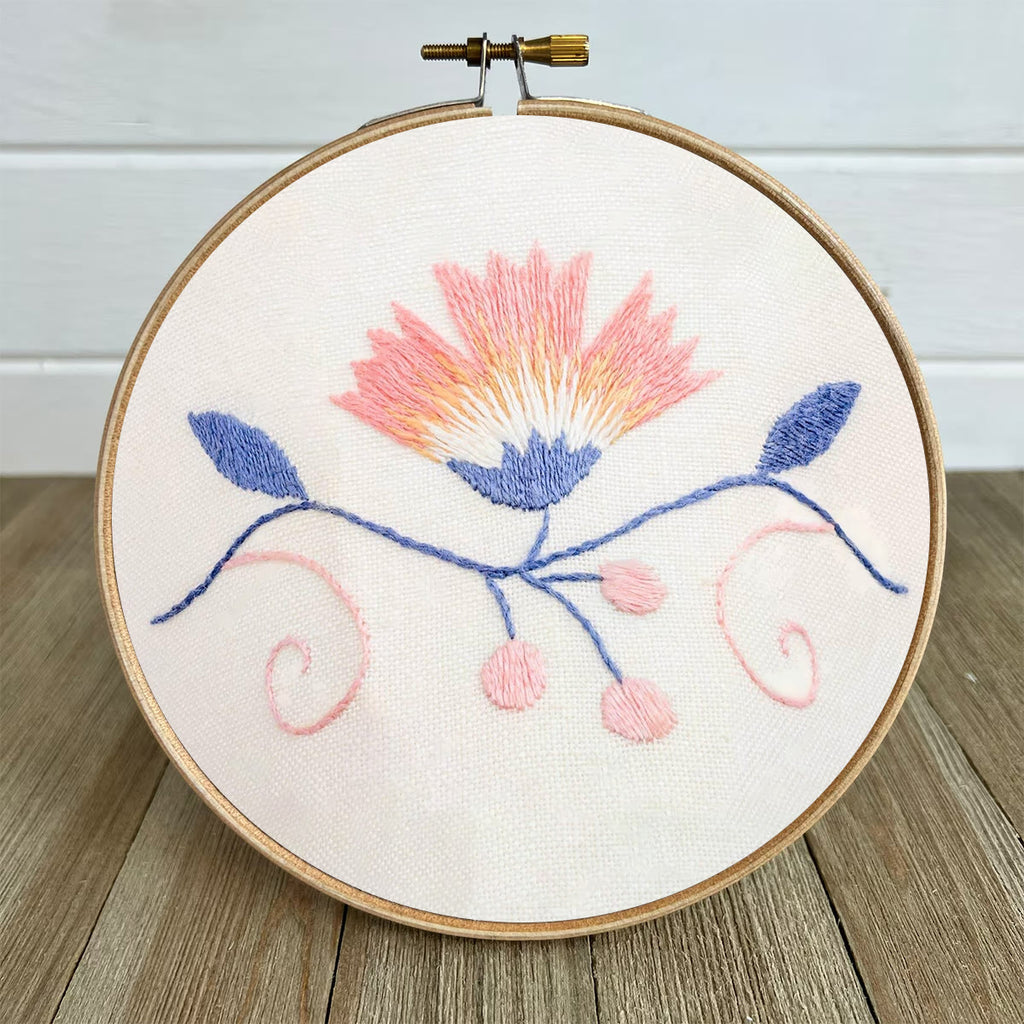 Rubbyoo Embroidery Kit-   A Pink Flower Diy Kit For  Aldults| Diy Craft Kits | Cozy Crafts - image 4