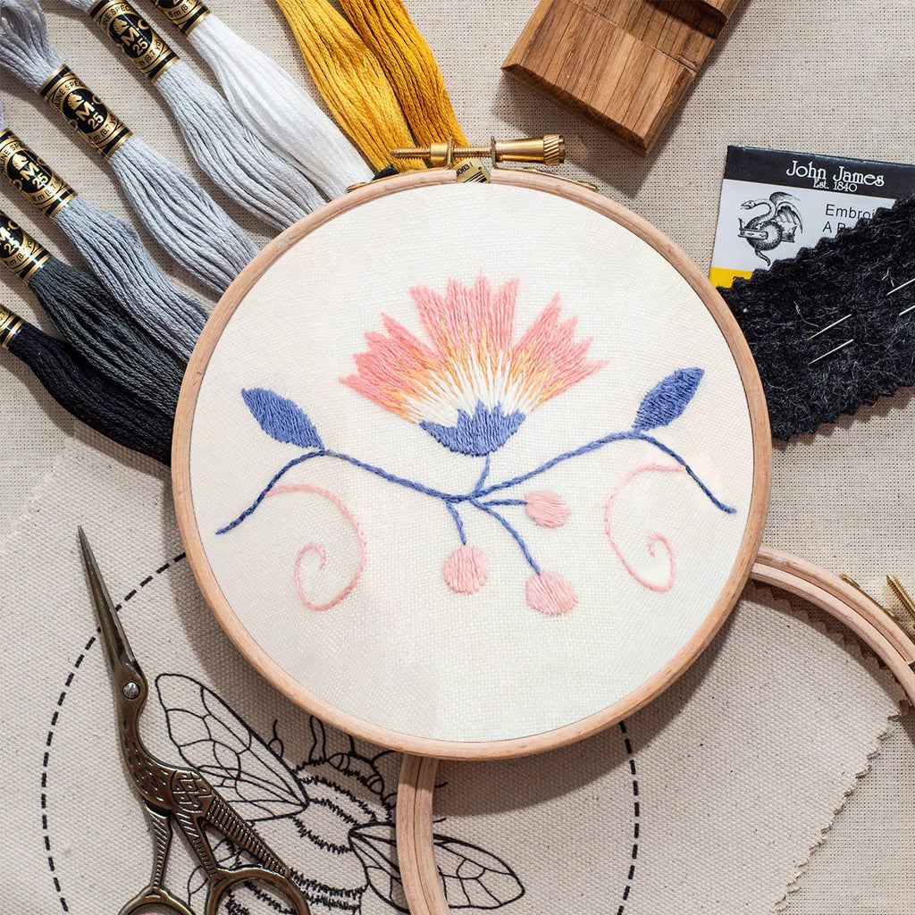 Rubbyoo Embroidery Kit-   A Pink Flower Diy Kit For  Aldults| Diy Craft Kits | Cozy Crafts - image 8