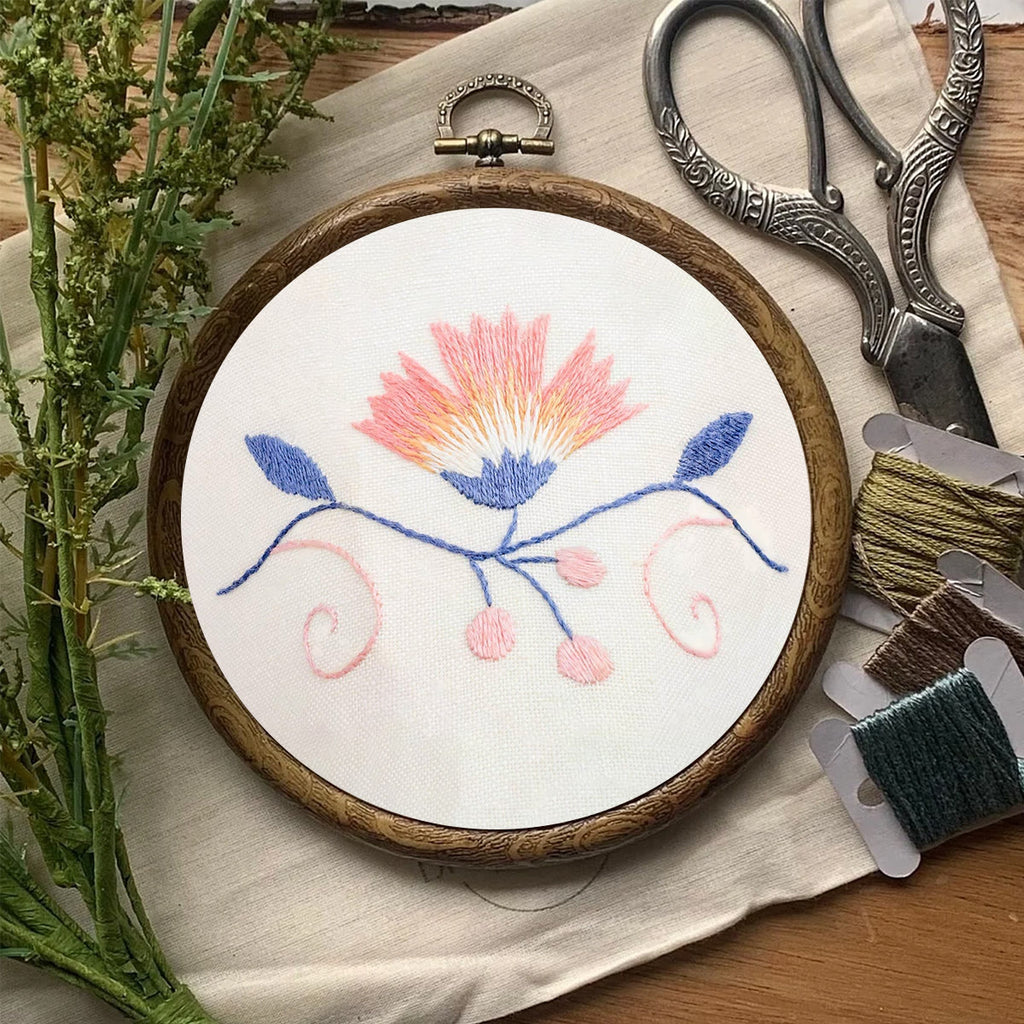 Rubbyoo Embroidery Kit-   A Pink Flower Diy Kit For  Aldults| Diy Craft Kits | Cozy Crafts - image 7