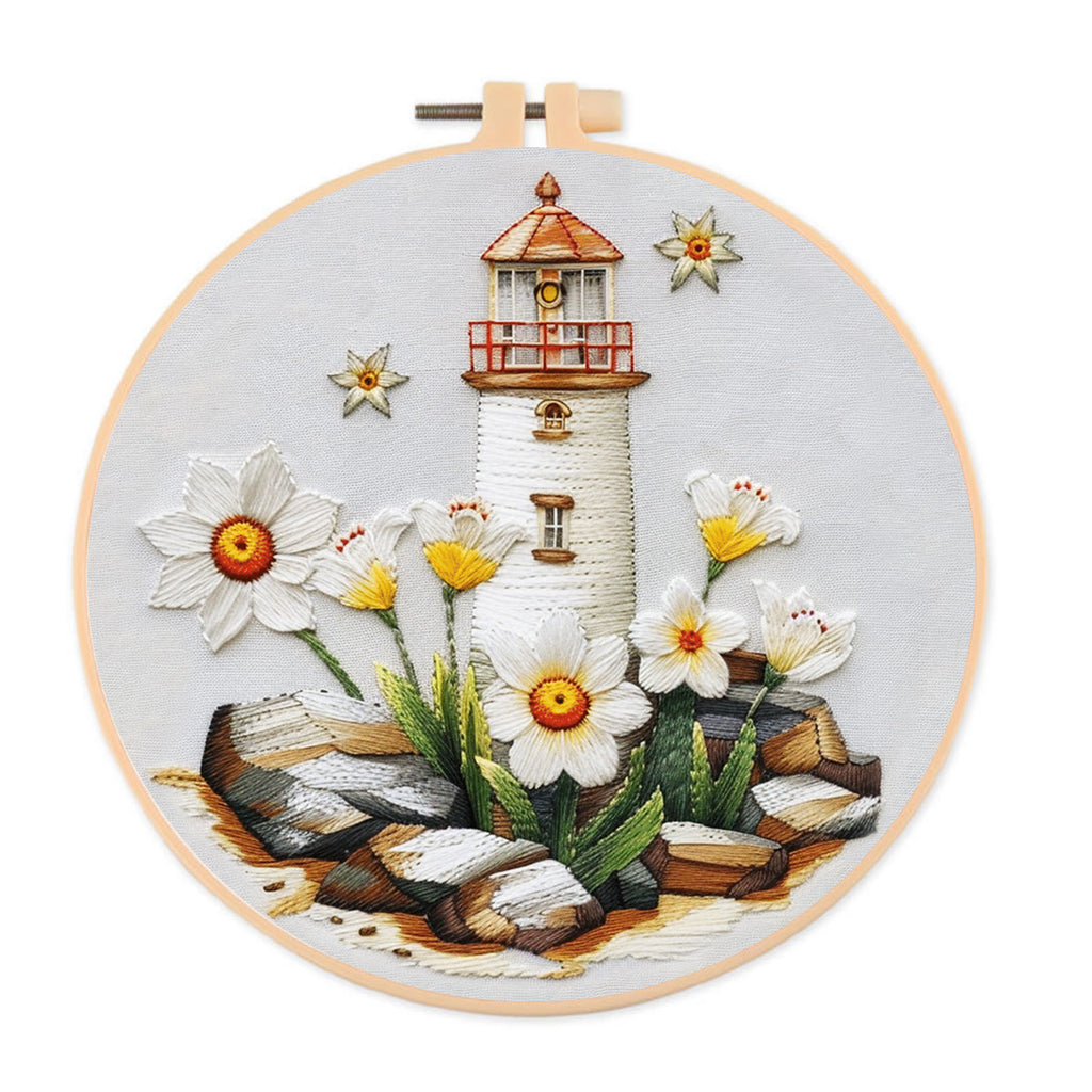 Rubbyoo Embroidery Kit-lighthouse Easy  Embroidery Kit For Beginners | Summer Crafts - image 0