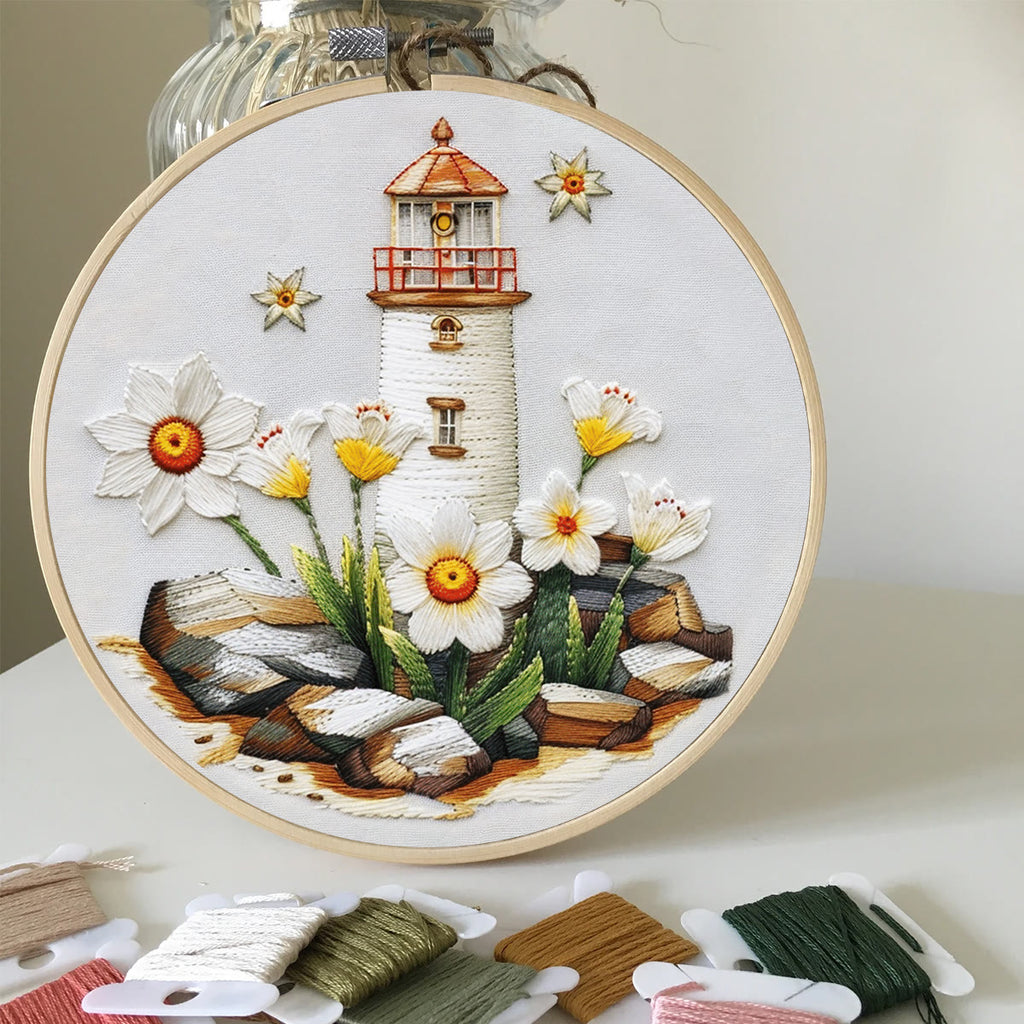 Rubbyoo Embroidery Kit-lighthouse Easy  Embroidery Kit For Beginners | Summer Crafts - image 4