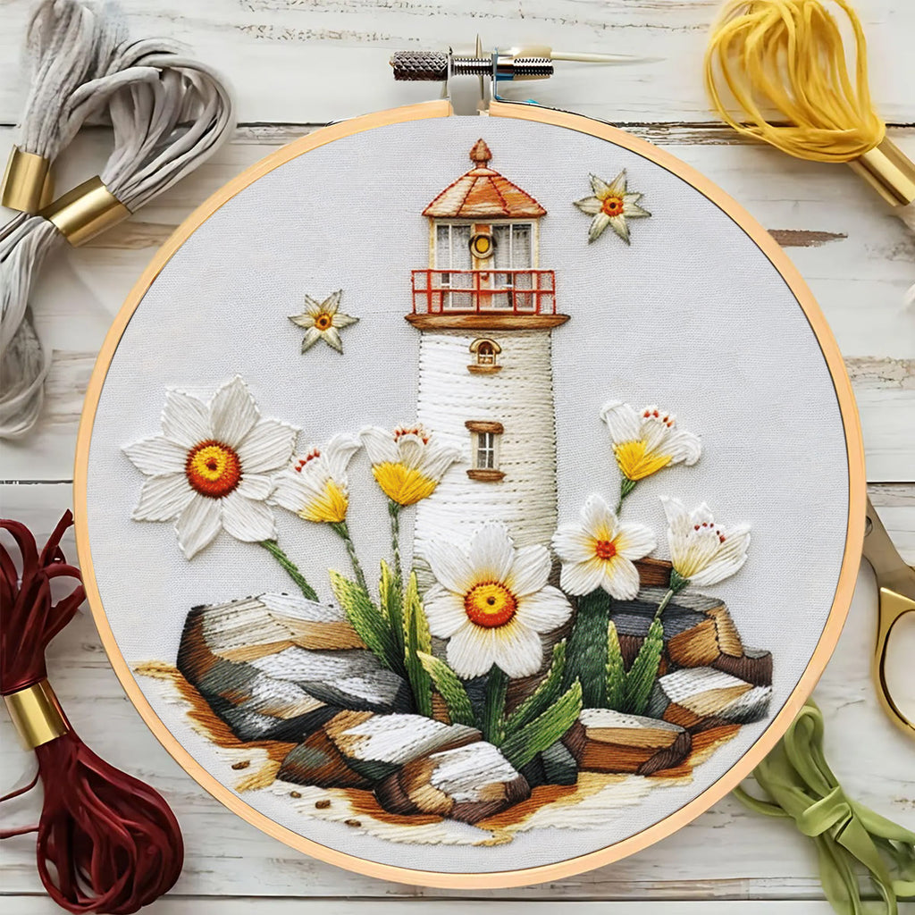 Rubbyoo Embroidery Kit-lighthouse Easy  Embroidery Kit For Beginners | Summer Crafts - image 6