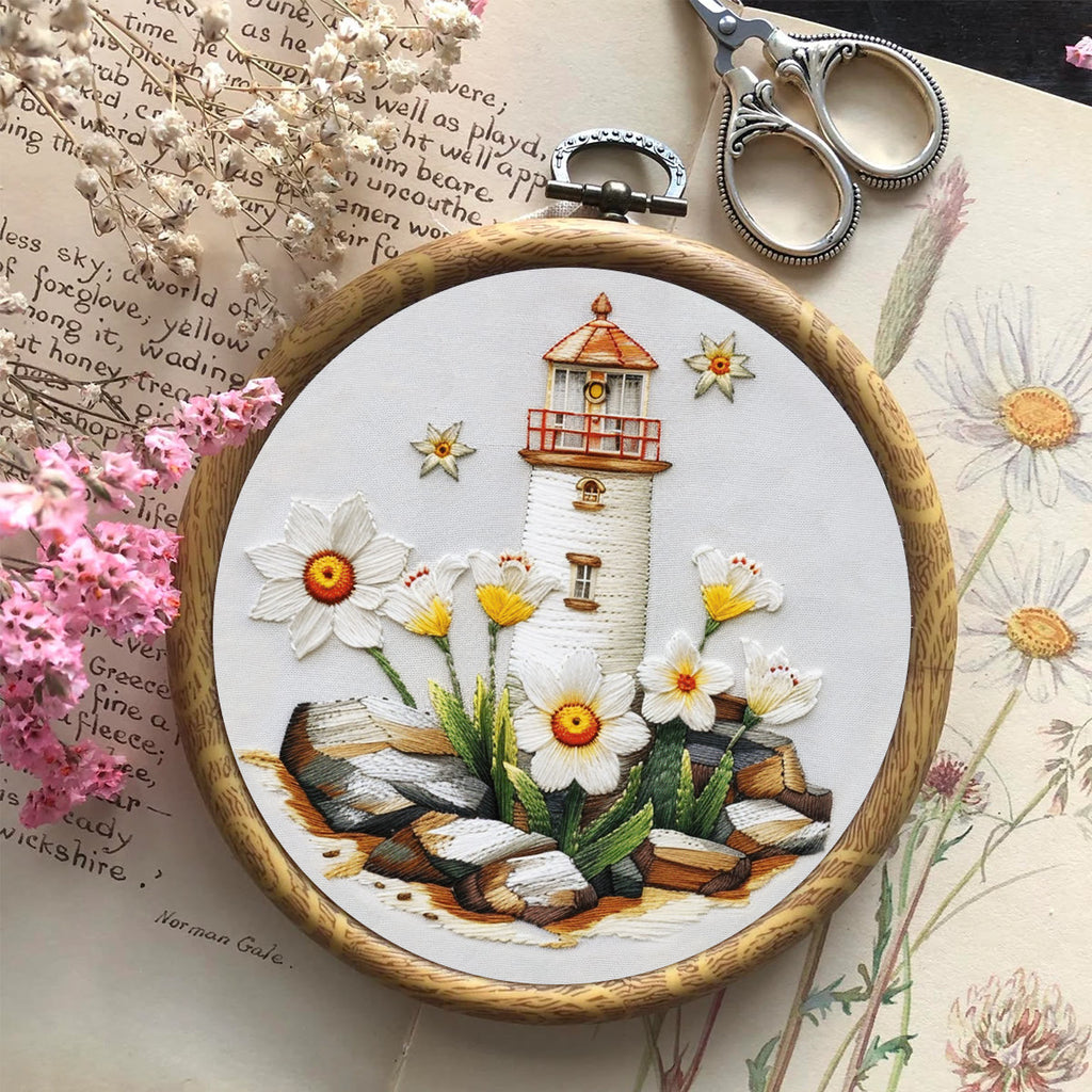 Rubbyoo Embroidery Kit-lighthouse Easy  Embroidery Kit For Beginners | Summer Crafts - image 7