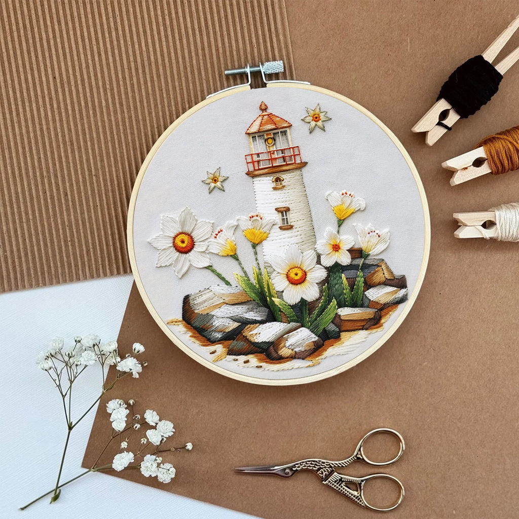Rubbyoo Embroidery Kit-lighthouse Easy  Embroidery Kit For Beginners | Summer Crafts - image 5