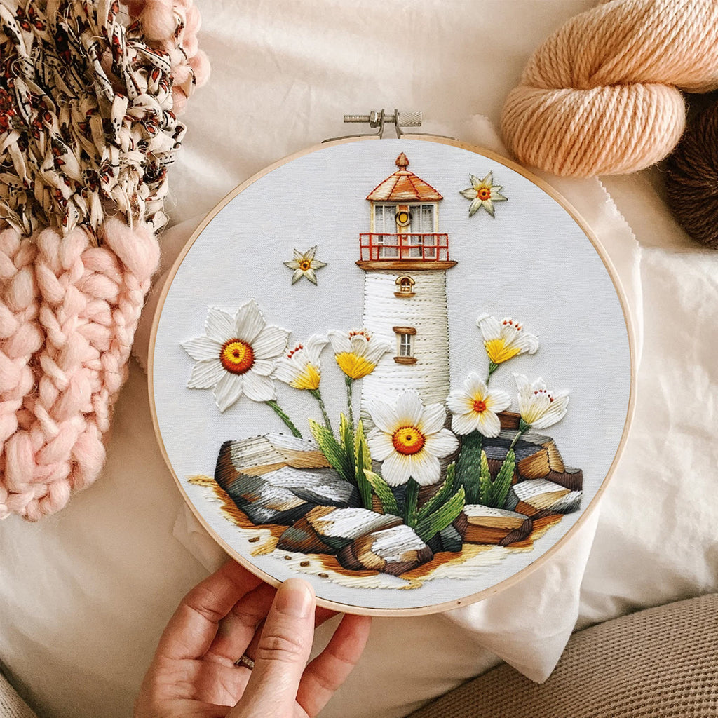 Rubbyoo Embroidery Kit-lighthouse Easy  Embroidery Kit For Beginners | Summer Crafts - image 8