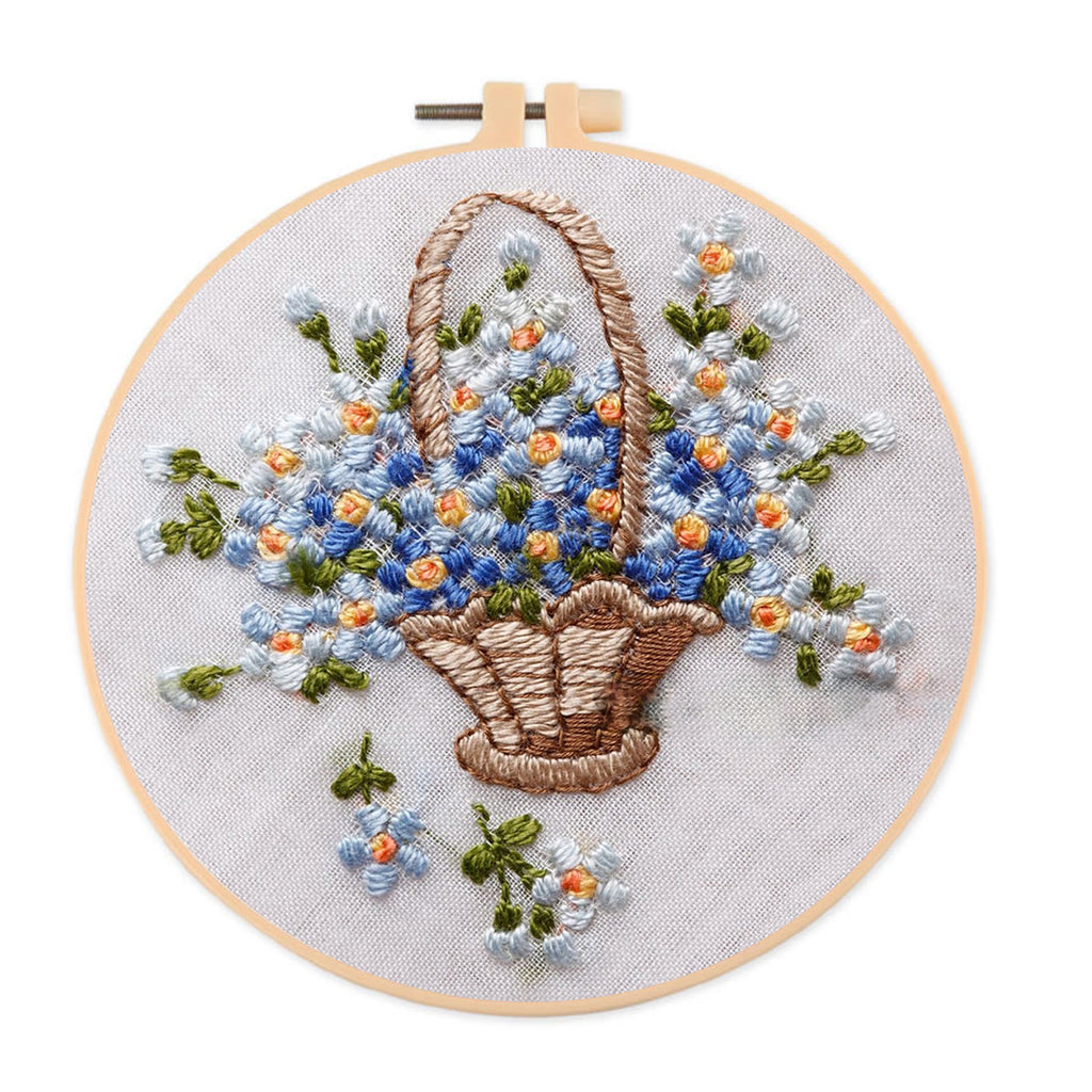 Rubbyoo Embroidery Kit-  Basket Of Flowers Diy Kit For Women| Diy Craft Kits  - image 0