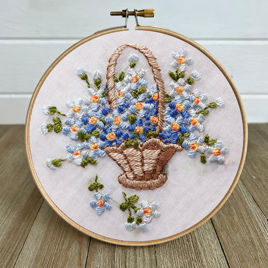 Rubbyoo Embroidery Kit-  Basket Of Flowers Diy Kit For Women| Diy Craft Kits  - image 4