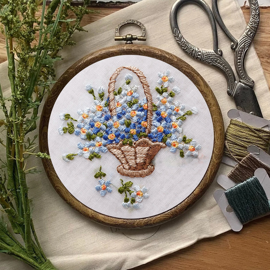 Rubbyoo Embroidery Kit-  Basket Of Flowers Diy Kit For Women| Diy Craft Kits  - image 6