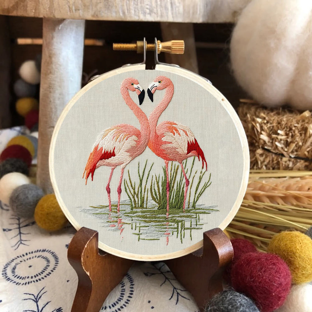 Rubbyoo Embroidery Kit- Fabulous Flamingo - image 1