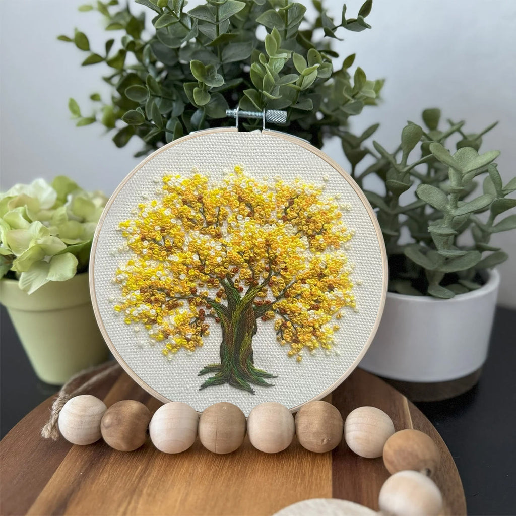 Rubbyoo Embroidery Kit-   Yellow Blooming Tree - image 2