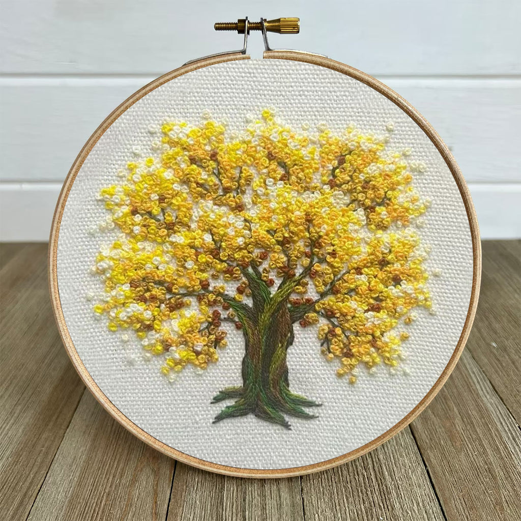 Rubbyoo Embroidery Kit-   Yellow Blooming Tree - image 4