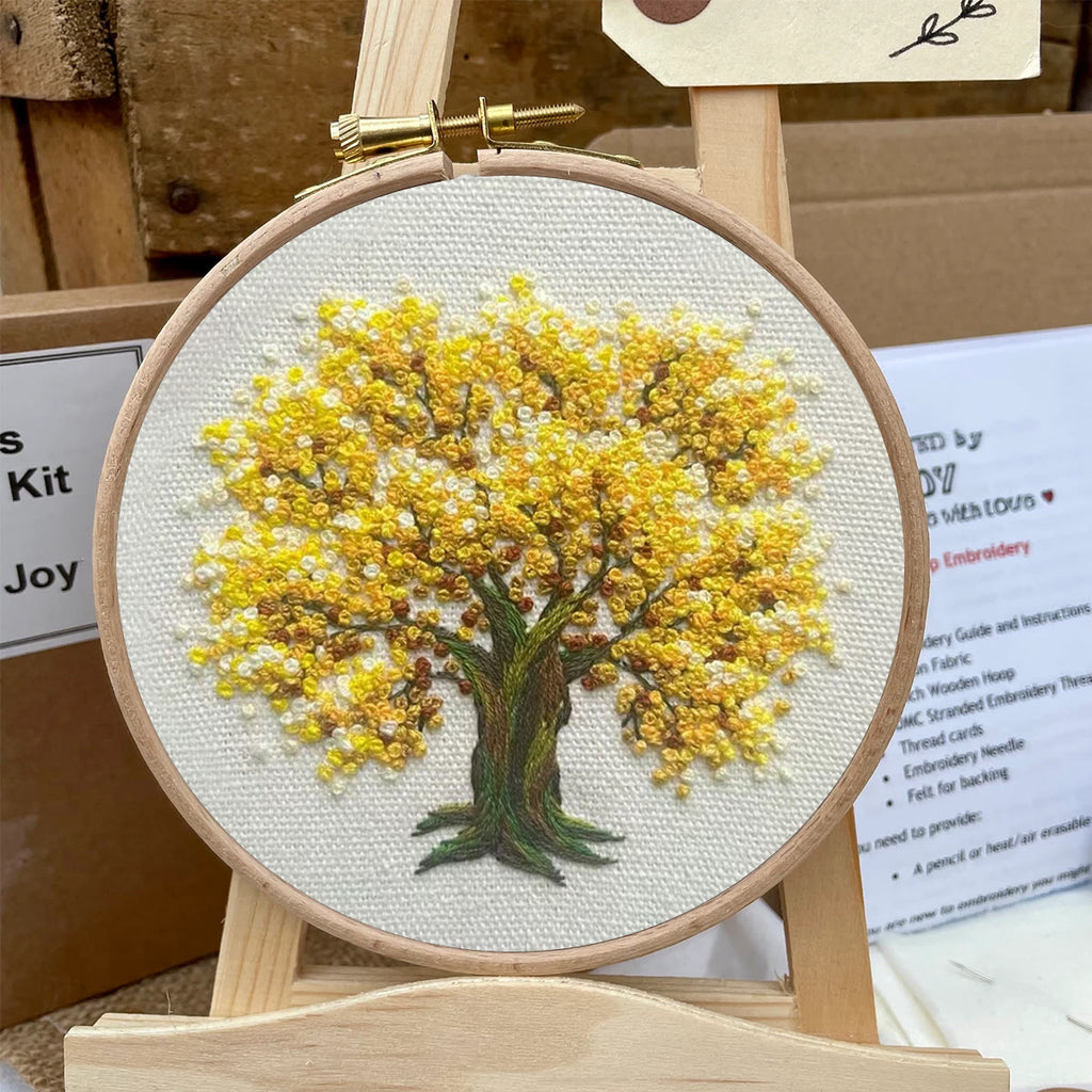 Rubbyoo Embroidery Kit-   Yellow Blooming Tree - image 5