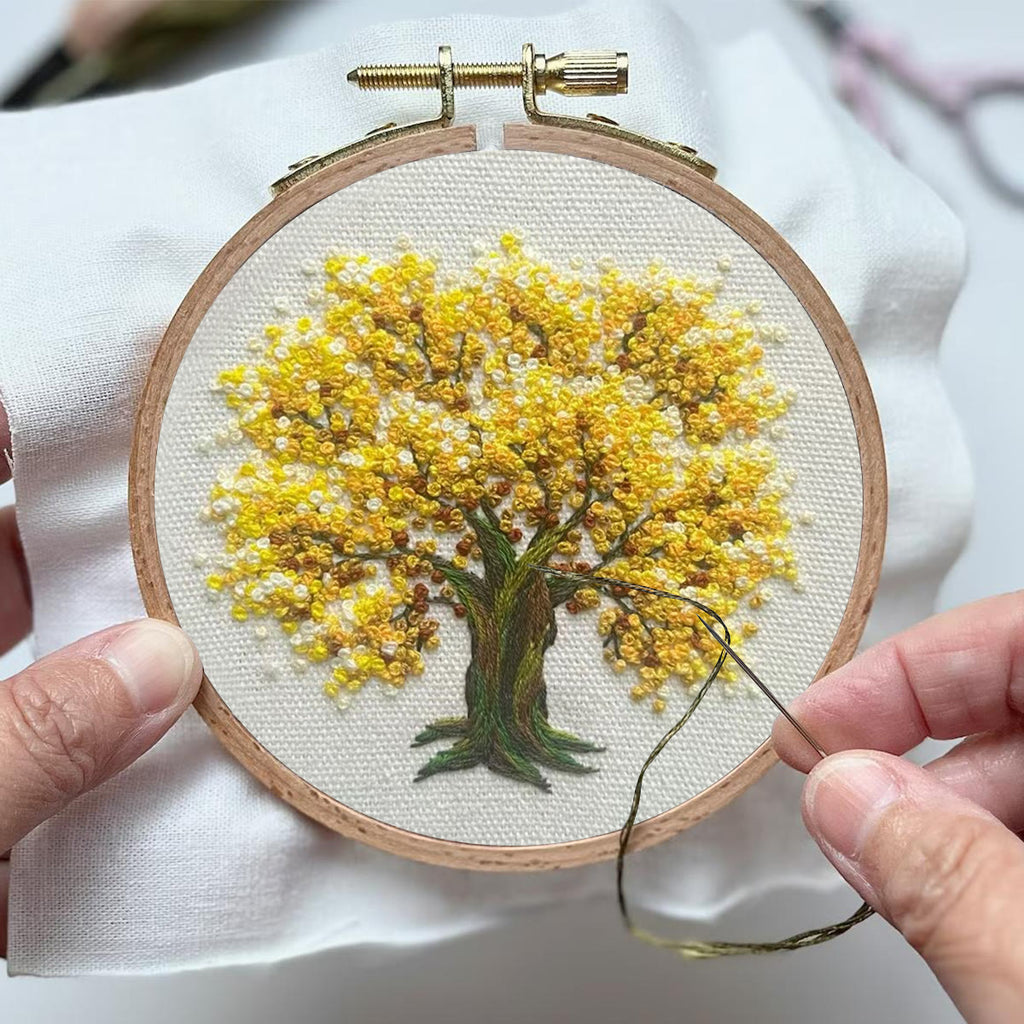 Rubbyoo Embroidery Kit-   Yellow Blooming Tree - image 3