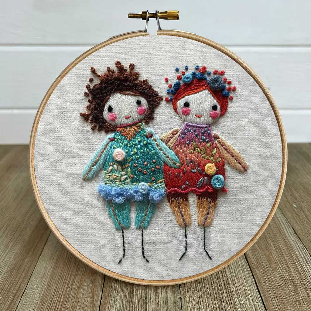 Rubbyoo Embroidery Kit-  Two Cute Doll Girls - image 4