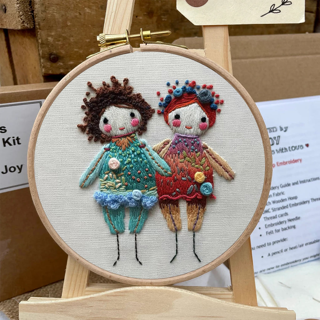 Rubbyoo Embroidery Kit-  Two Cute Doll Girls - image 5