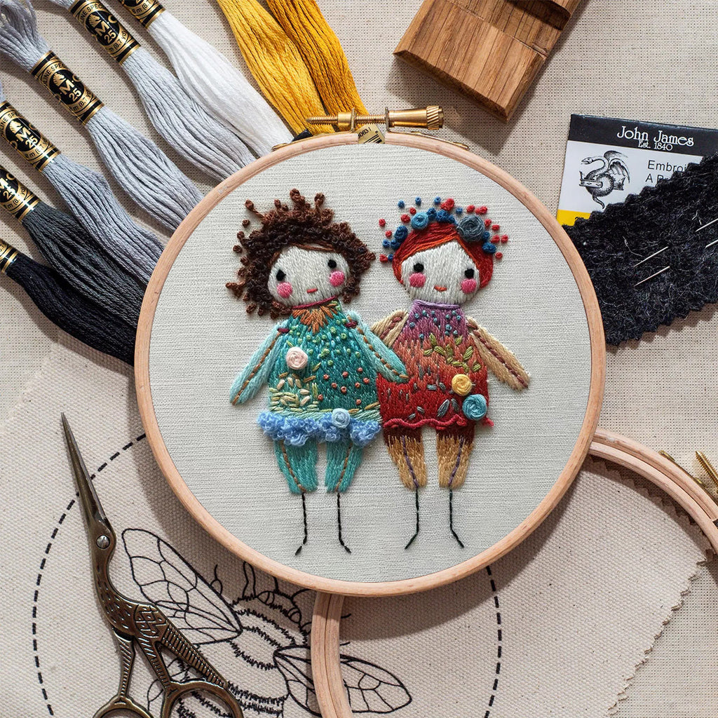 Rubbyoo Embroidery Kit-  Two Cute Doll Girls - image 8