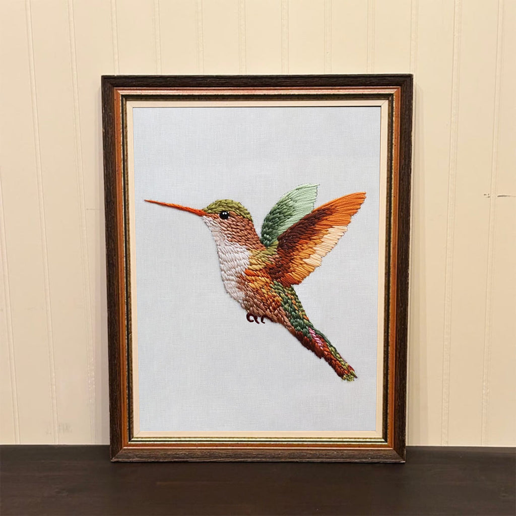 Rubbyoo Embroidery Kit-Vibrant Hummingbird - image 1