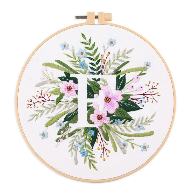 Rubbyoo Embroidery Kit - Floral Letter Pattern  For Craft Lover Hand Stitch - F - image 9