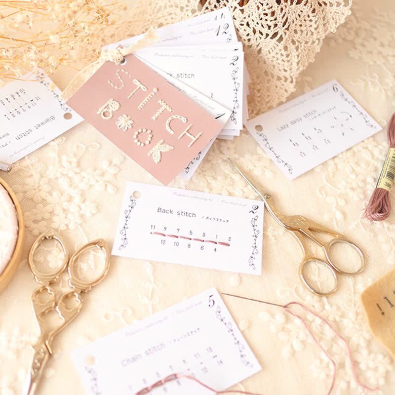 Rubbyoo Embroidery Stitch Book Kit - Basic Embroidery Stitches | Starter Learning Practice Set | Diy Needlepoint Crafts - image 3