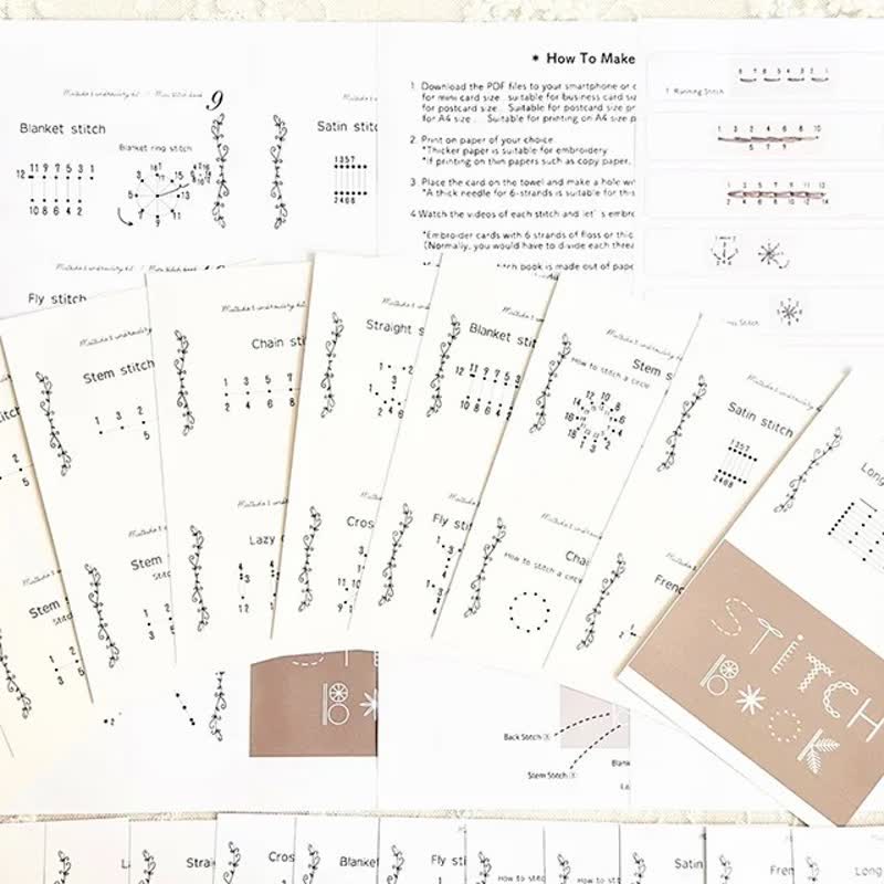 Rubbyoo Embroidery Stitch Book Kit - Basic Embroidery Stitches | Starter Learning Practice Set | Diy Needlepoint Crafts - image 2