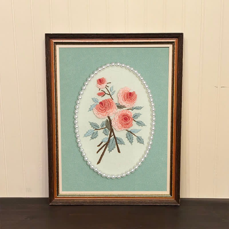 Rubbyoo Embroidery Kit- Pearl Flower Handmade Diy Kit - image 1