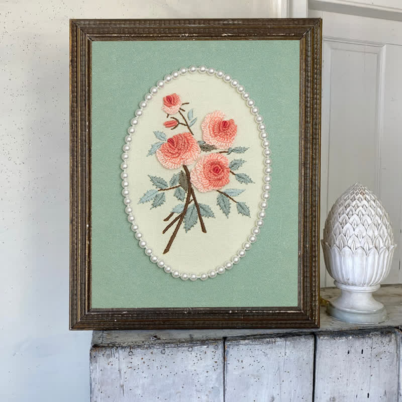 Rubbyoo Embroidery Kit- Pearl Flower Handmade Diy Kit - image 5