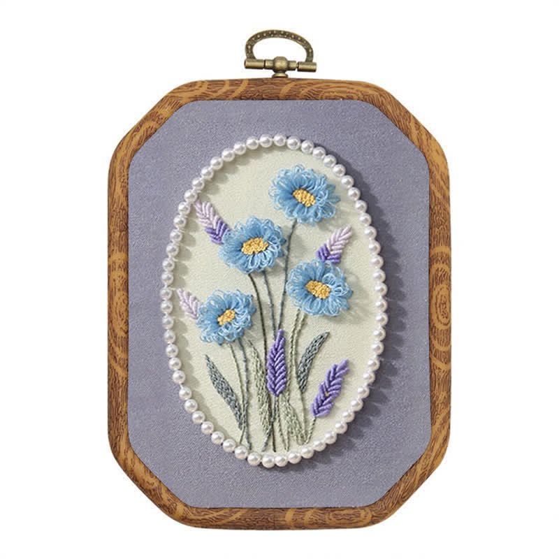 Rubbyoo Embroidery Kit- Pearl Flower Craft Kit Decorative Arts - image 0