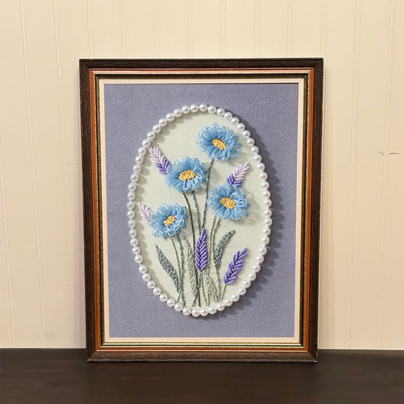 Rubbyoo Embroidery Kit- Pearl Flower Craft Kit Decorative Arts - image 1