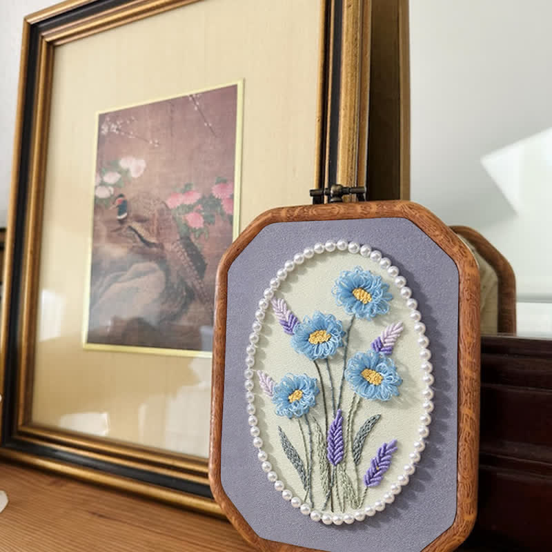 Rubbyoo Embroidery Kit- Pearl Flower Craft Kit Decorative Arts - image 3