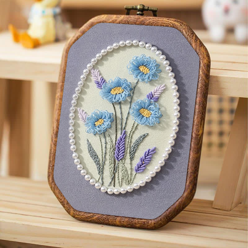 Rubbyoo Embroidery Kit- Pearl Flower Craft Kit Decorative Arts - image 4