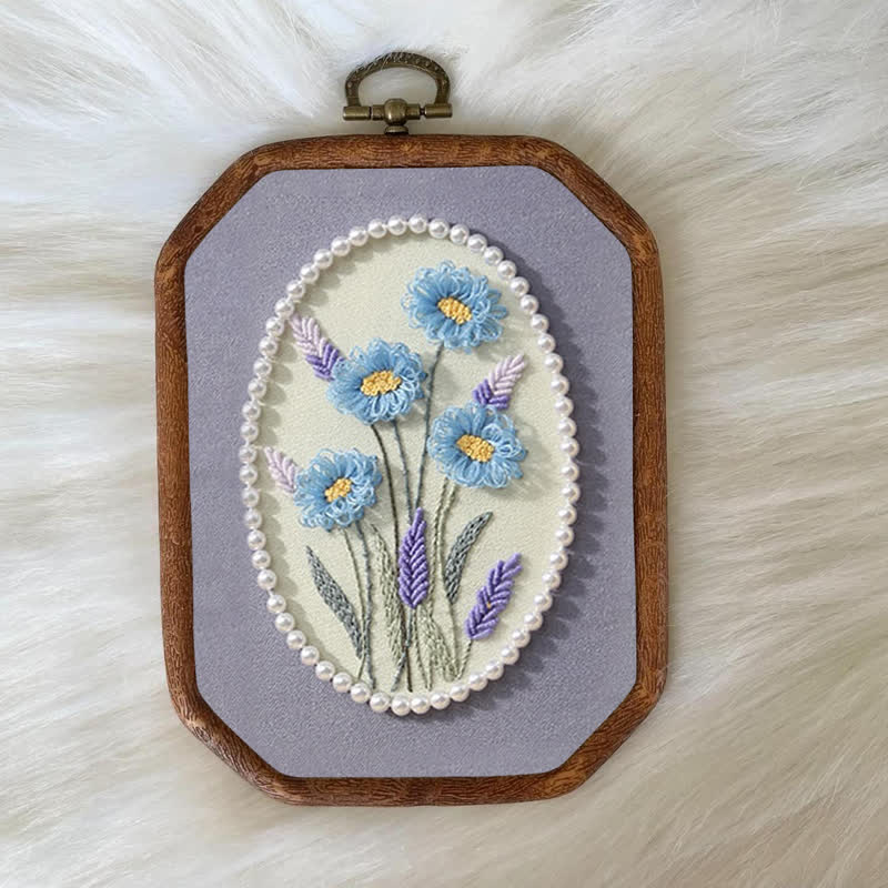 Rubbyoo Embroidery Kit- Pearl Flower Craft Kit Decorative Arts - image 6