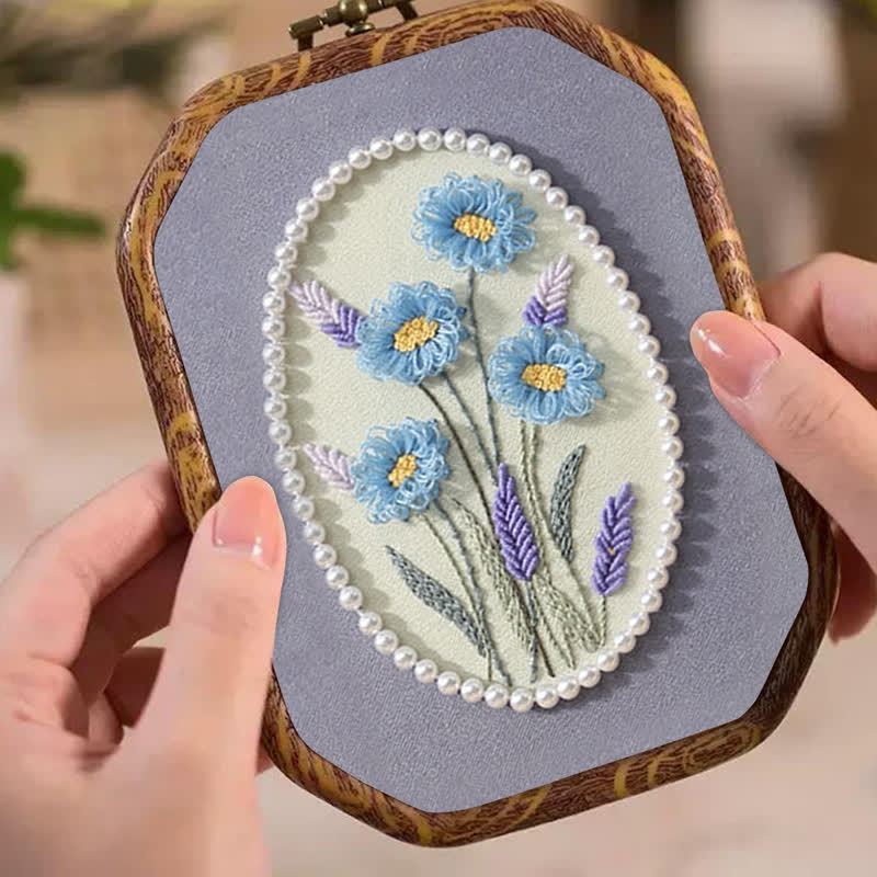 Rubbyoo Embroidery Kit- Pearl Flower Craft Kit Decorative Arts - image 2