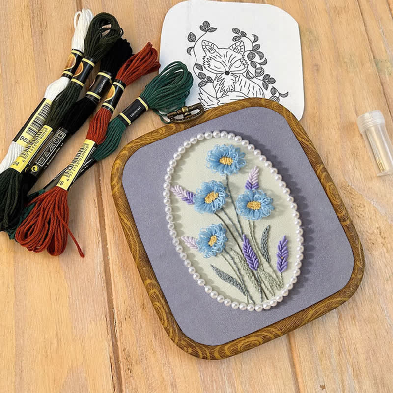 Rubbyoo Embroidery Kit- Pearl Flower Craft Kit Decorative Arts - image 9