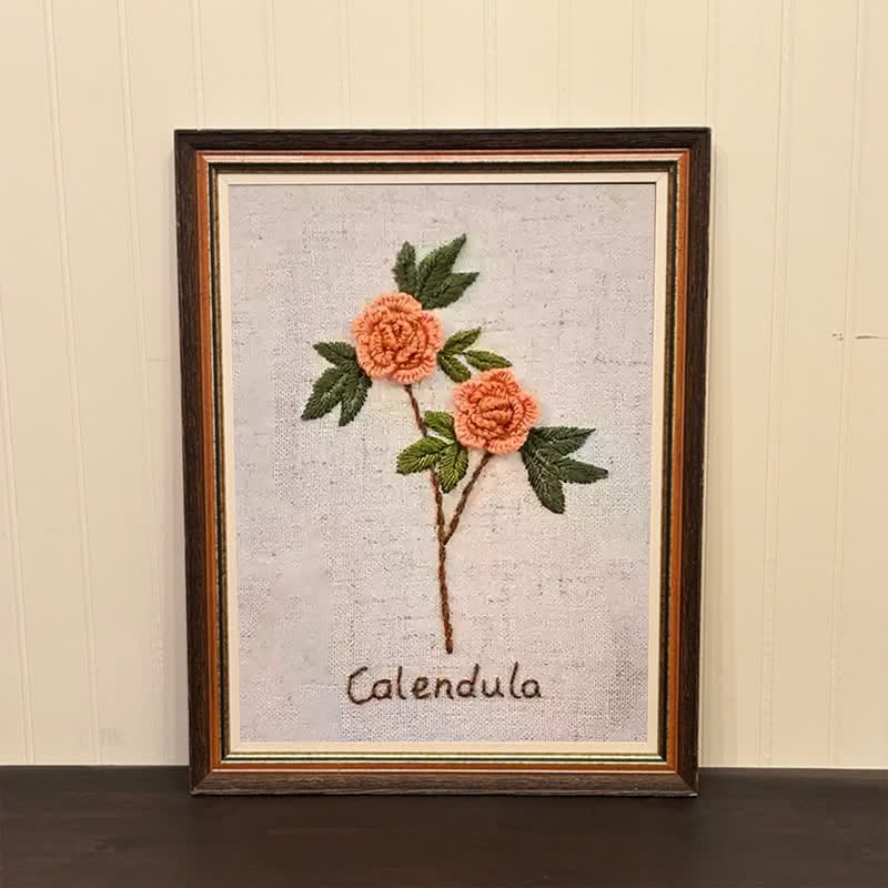 Rubbyoo Embroidery Kit- Flower Garden Calendula Needlecraft Kit - image 2