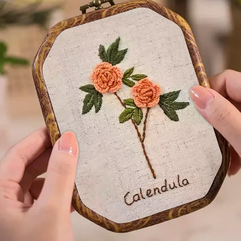Rubbyoo Embroidery Kit- Flower Garden Calendula Needlecraft Kit - image 3
