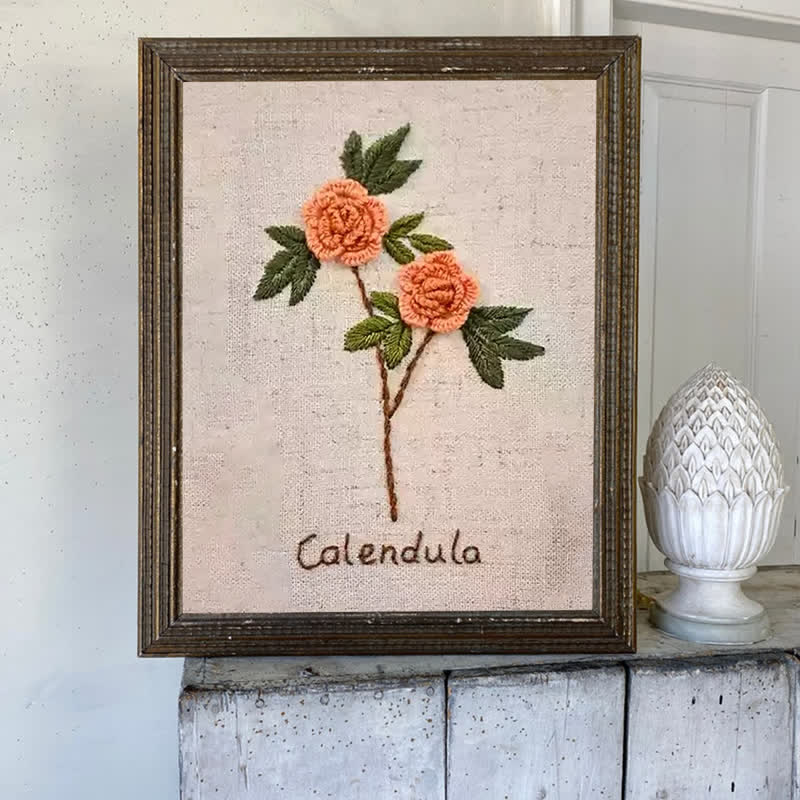 Rubbyoo Embroidery Kit- Flower Garden Calendula Needlecraft Kit - image 6