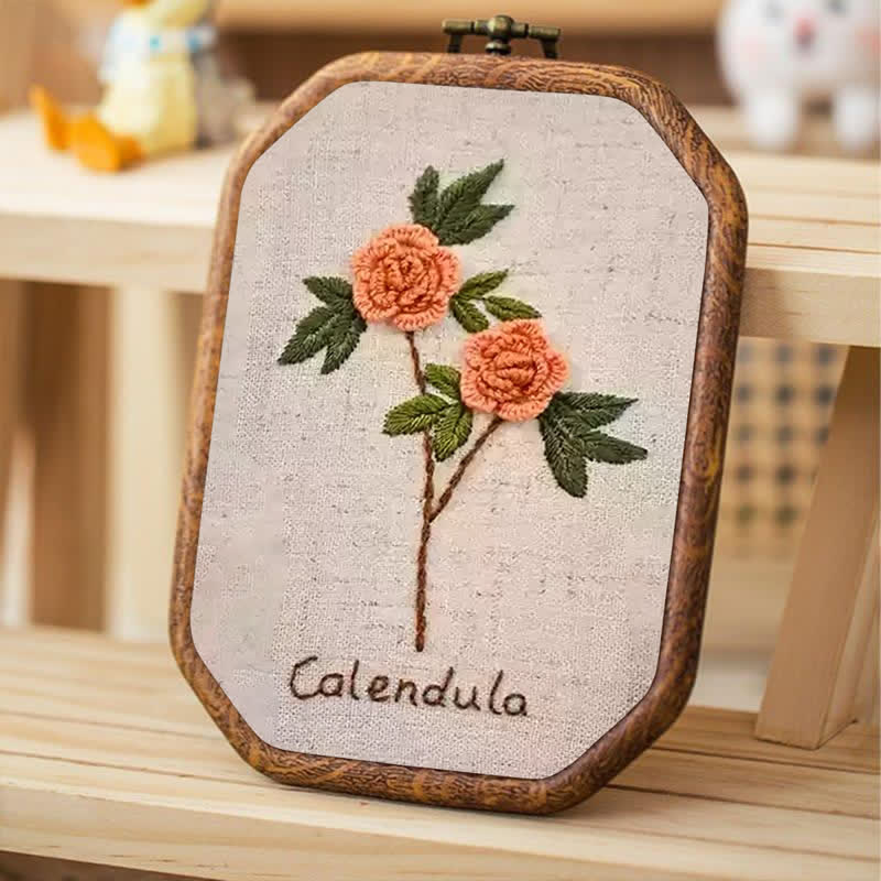Rubbyoo Embroidery Kit- Flower Garden Calendula Needlecraft Kit - image 4