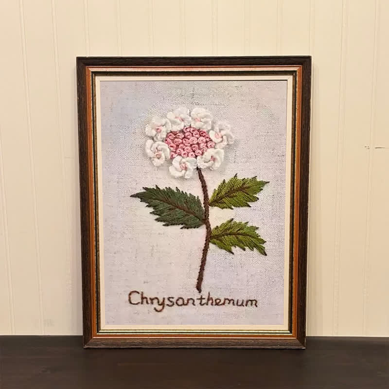 Rubbyoo Embroidery Kit- Chrysanthemum Cross Stitch Diy Kit - image 1